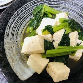 小松菜と木綿豆腐の煮びたし 生姜風味