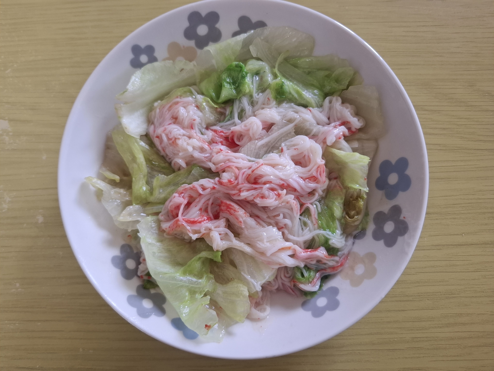 レタスとかにかまのとろみ中華炒め