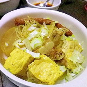 おでん汁　残しておいしい　和風カレー春雨炒め…風