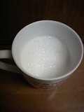 バリスタのコーヒー切らしてて、豆乳泡立てだけして作ったからおへそがないの（爆）使ったコーヒーはもちろん、あの珈琲ベースよ♡
美味しくごちさま♪