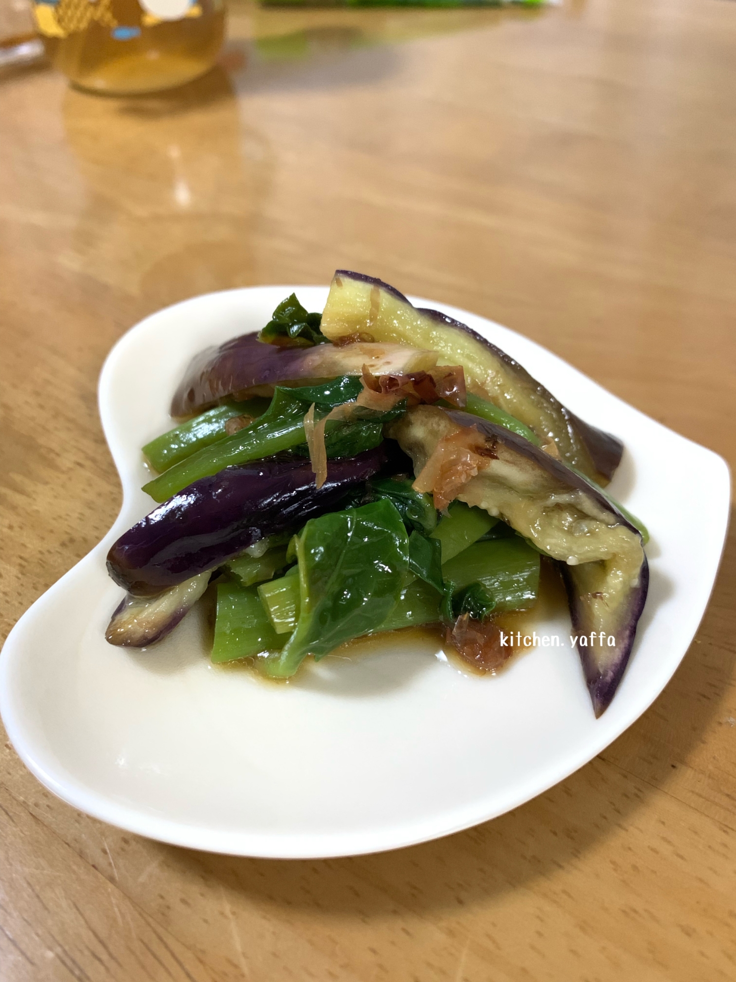 つるむらさきと茄子のお浸し
