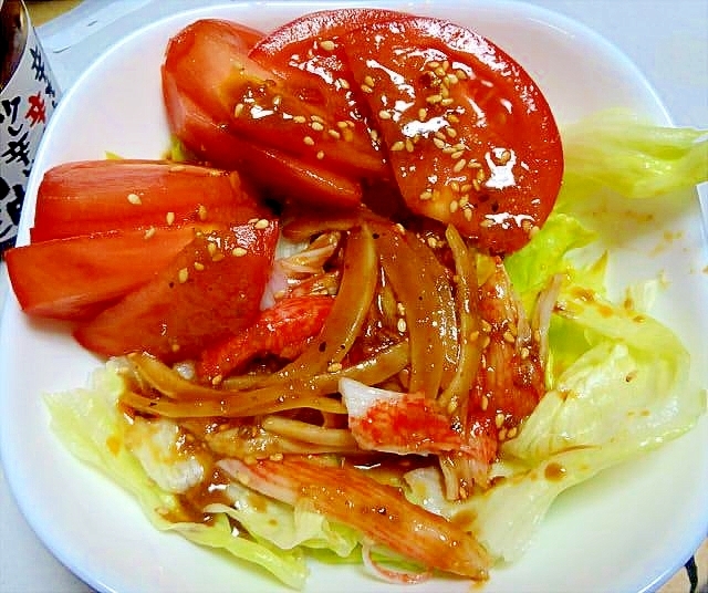 オニオンドレッシングのトマトサラダ