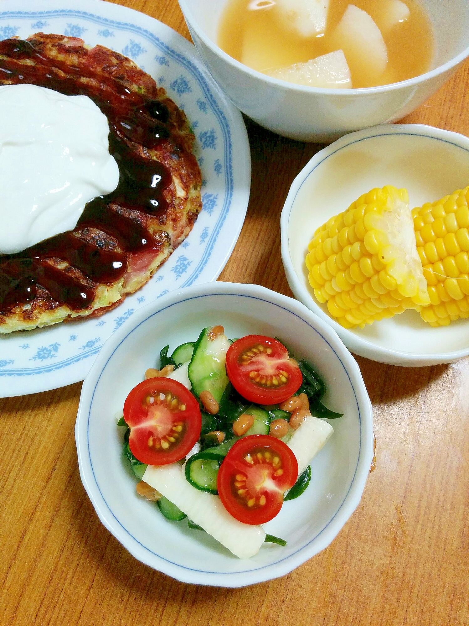 長芋ワカメ納豆の梅サラダ