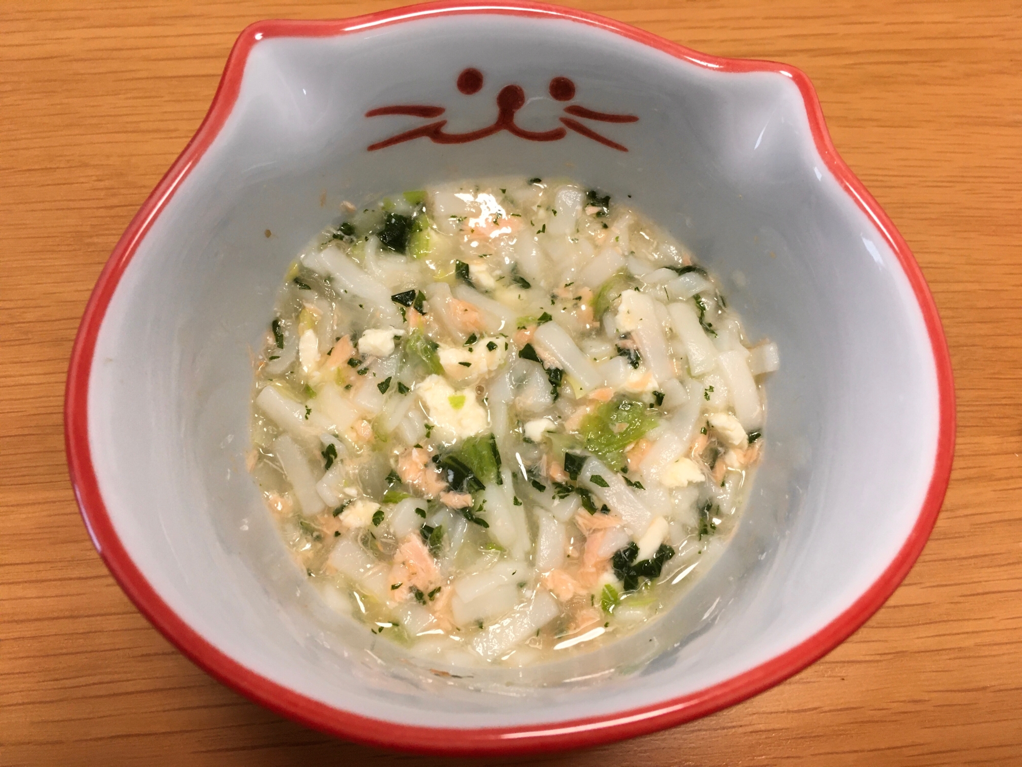 【離乳食】鮭と豆腐と野菜のおうどん