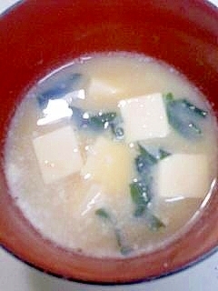 豆腐の味噌汁　豆乳で