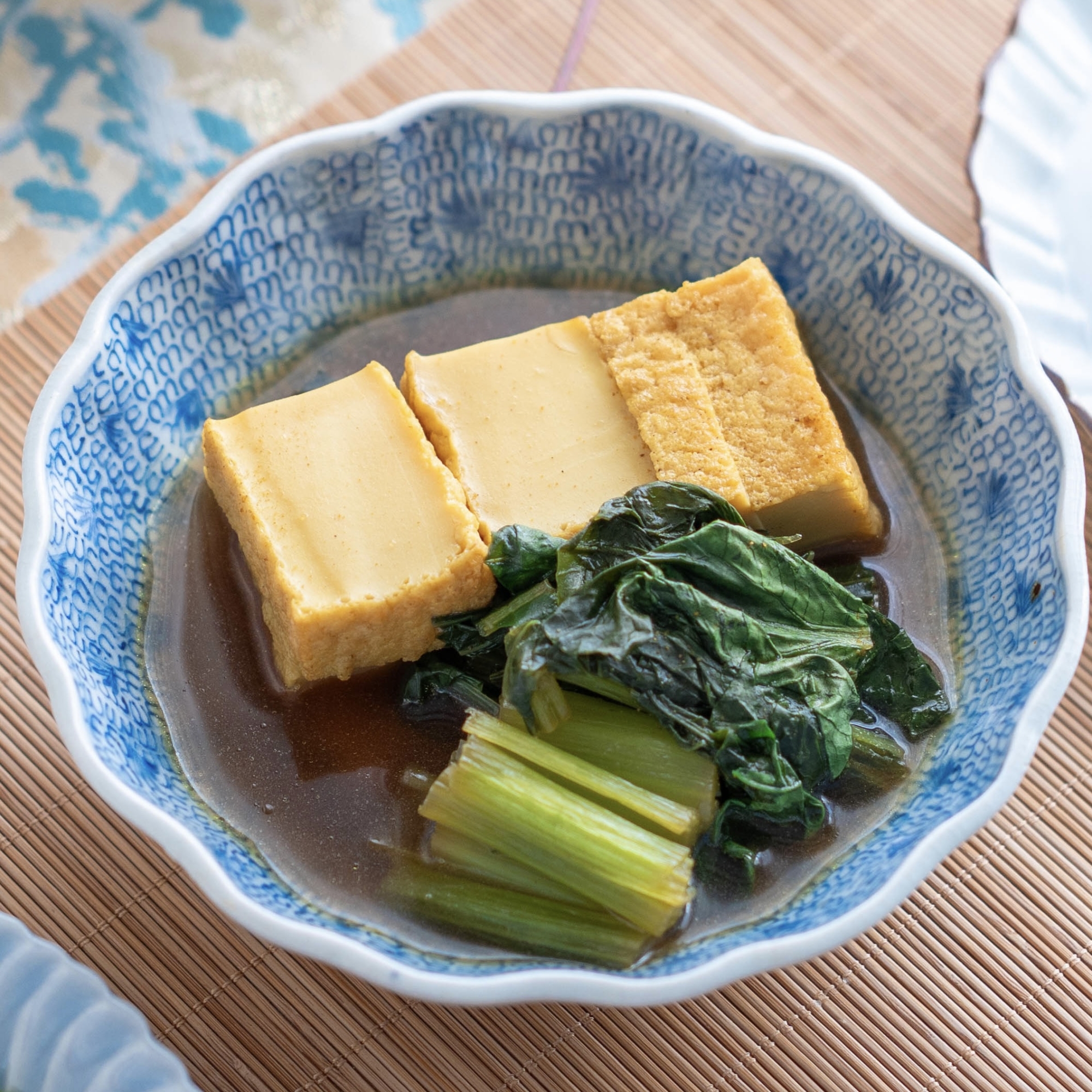 小松菜と厚揚げのカレー風味煮びたし【和食・副菜】