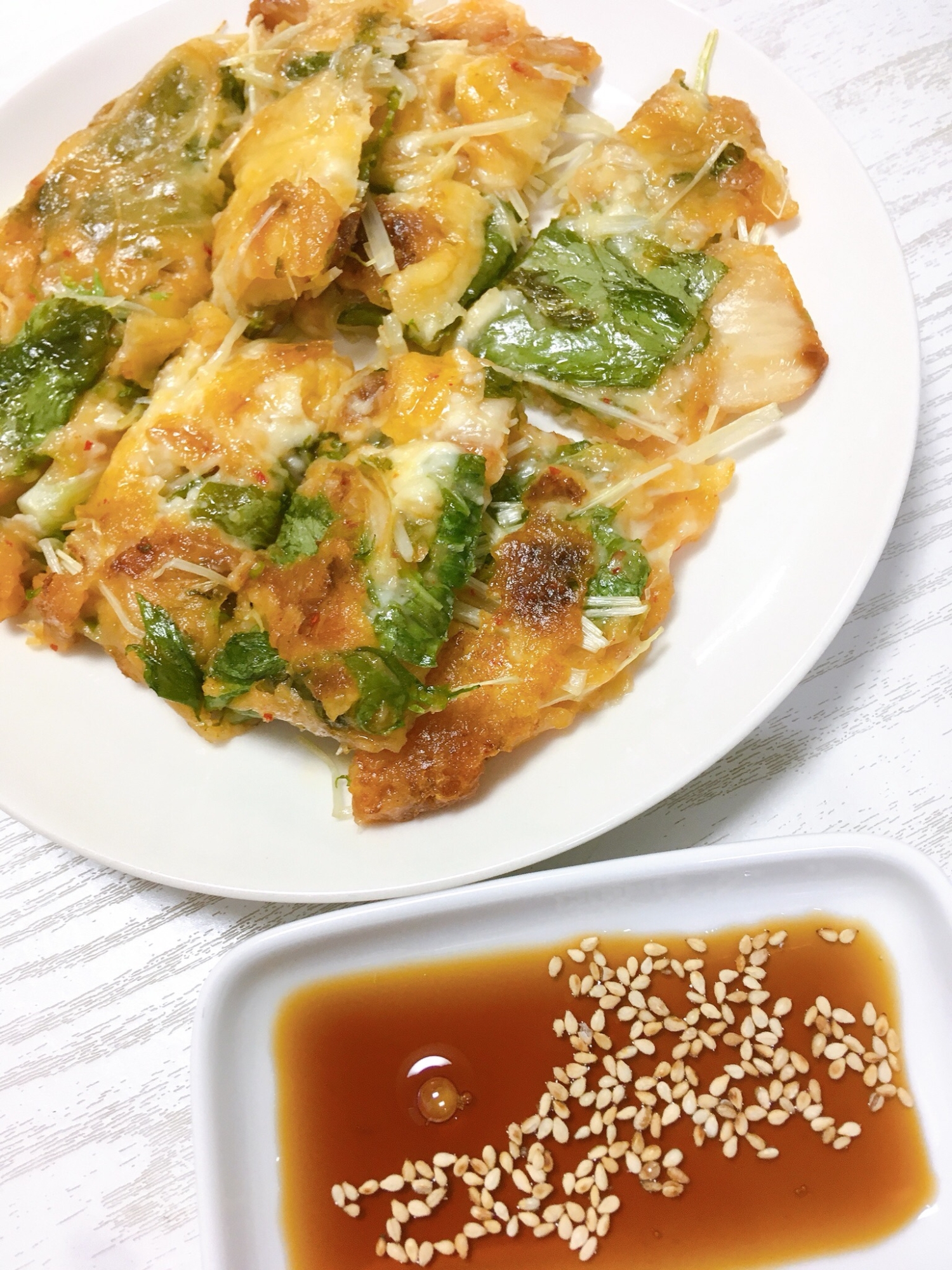 水菜キムチチーズ焼き