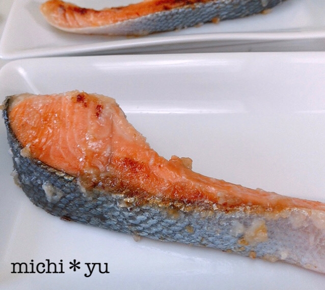 甘酒×マーマレード漬けの鮭焼き