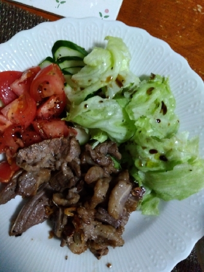 きゅうりと牛肉の焼き肉のタレ炒め