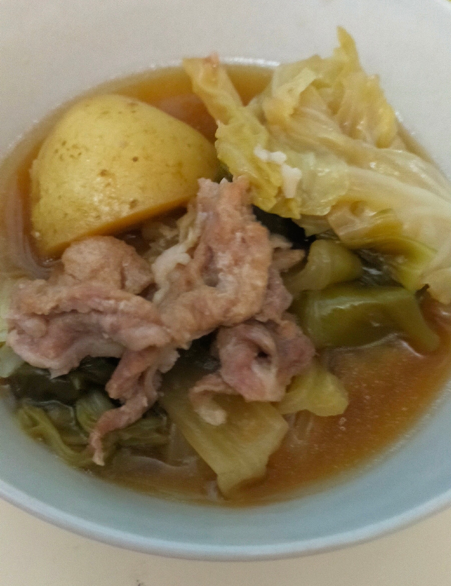 生姜風味の豚肉と野菜のお鍋