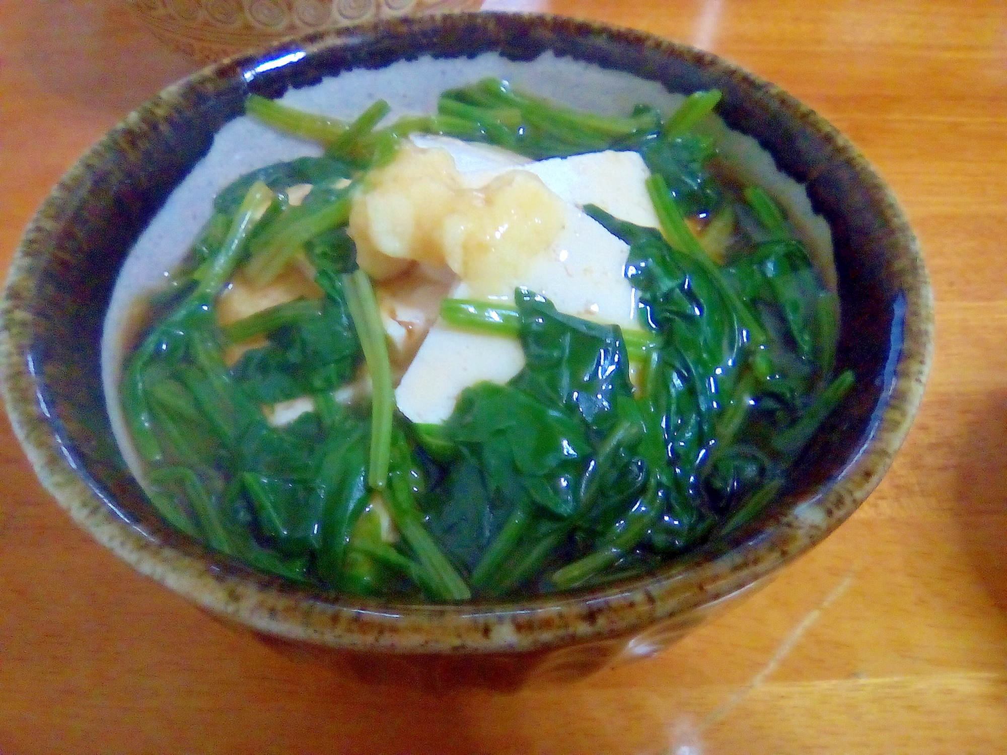 ほうれん草のあんかけ豆腐丼