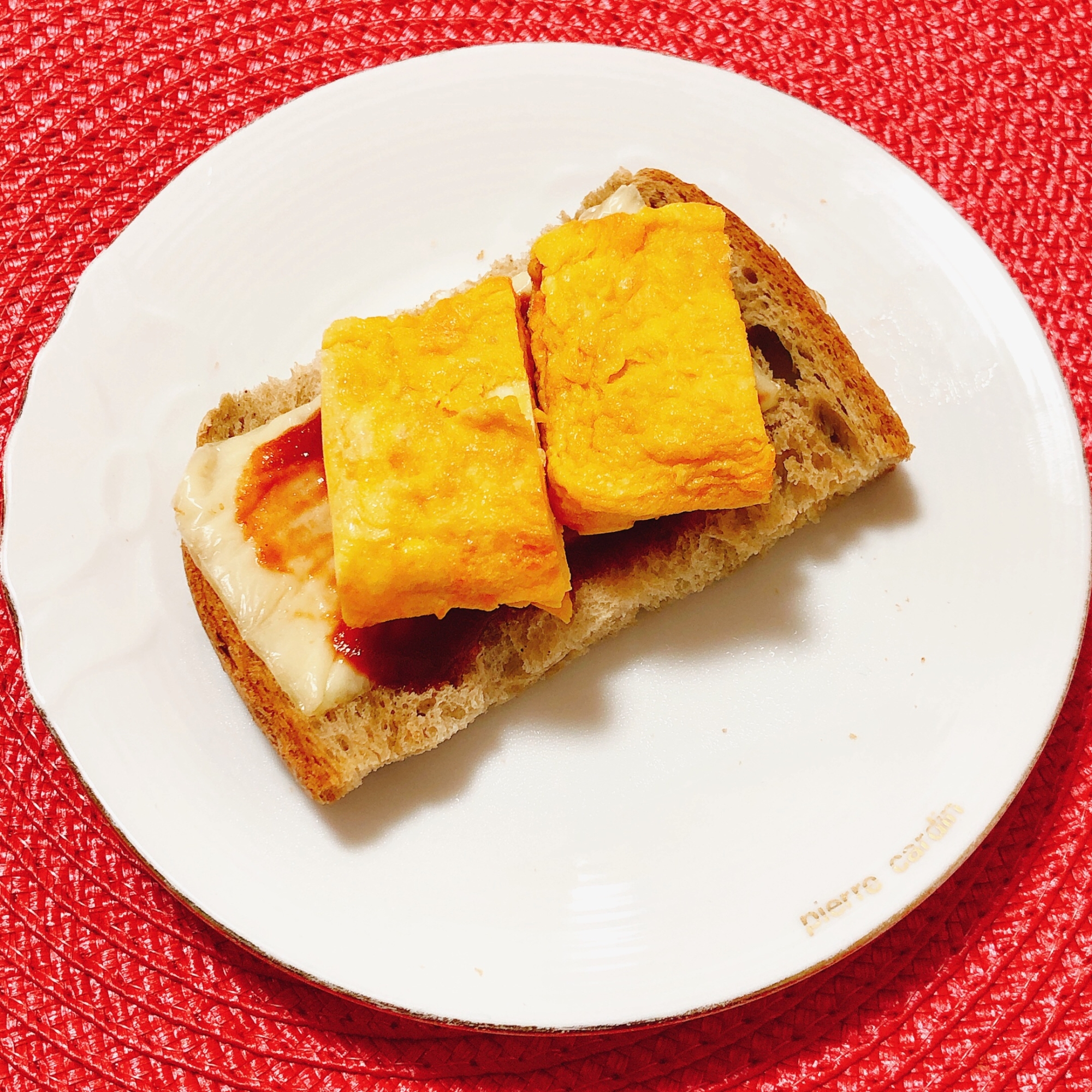 卵焼き♪ケチャップチーズトーストෆ˚*