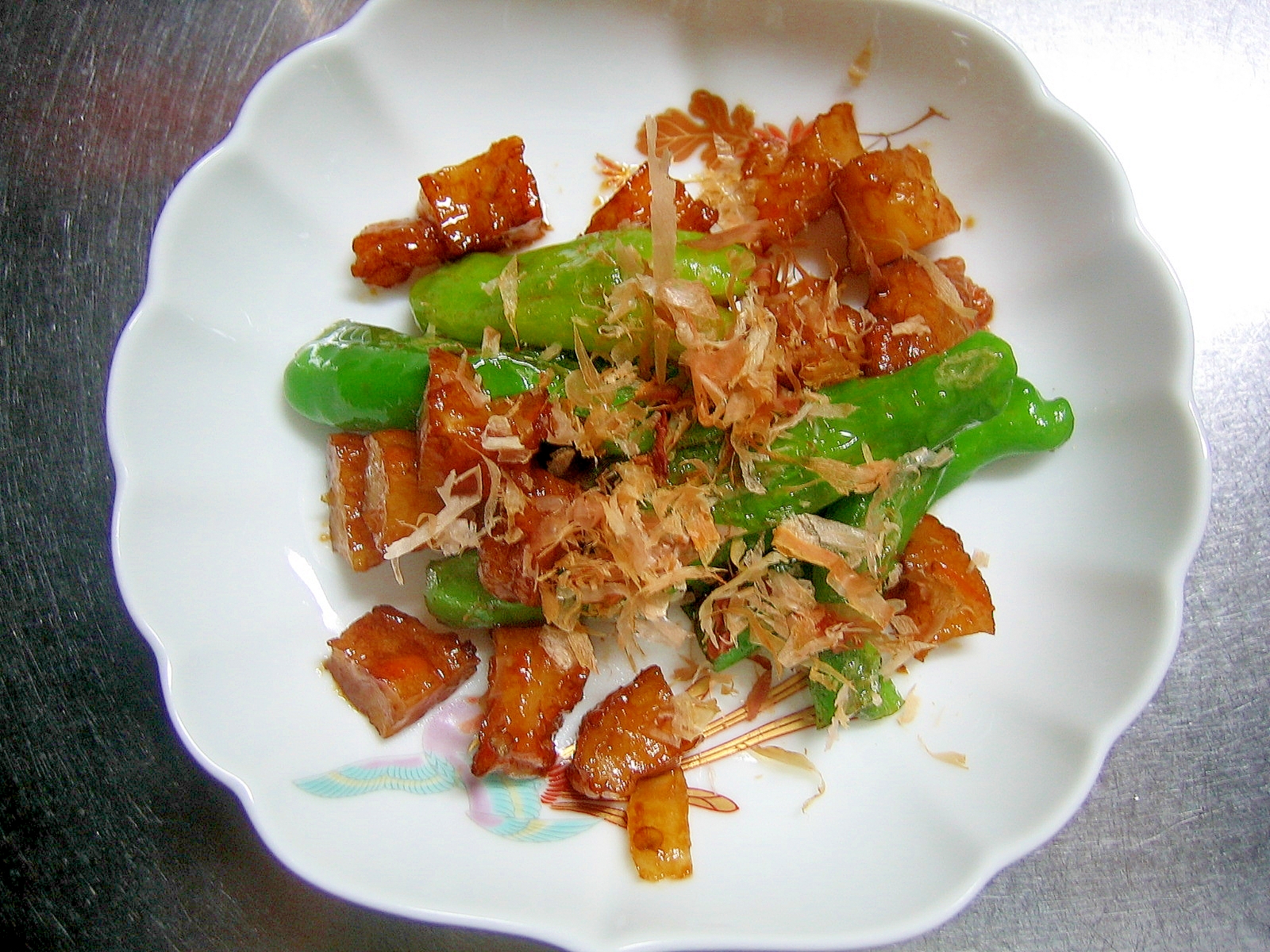 ししとう＆野菜天のにんにく醤油炒め