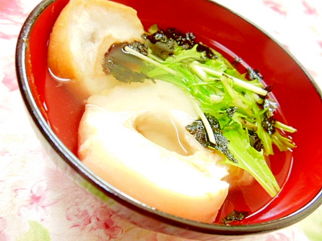 ほんだしｄｅ❤車麩と水菜と韓国海苔のスープ❤