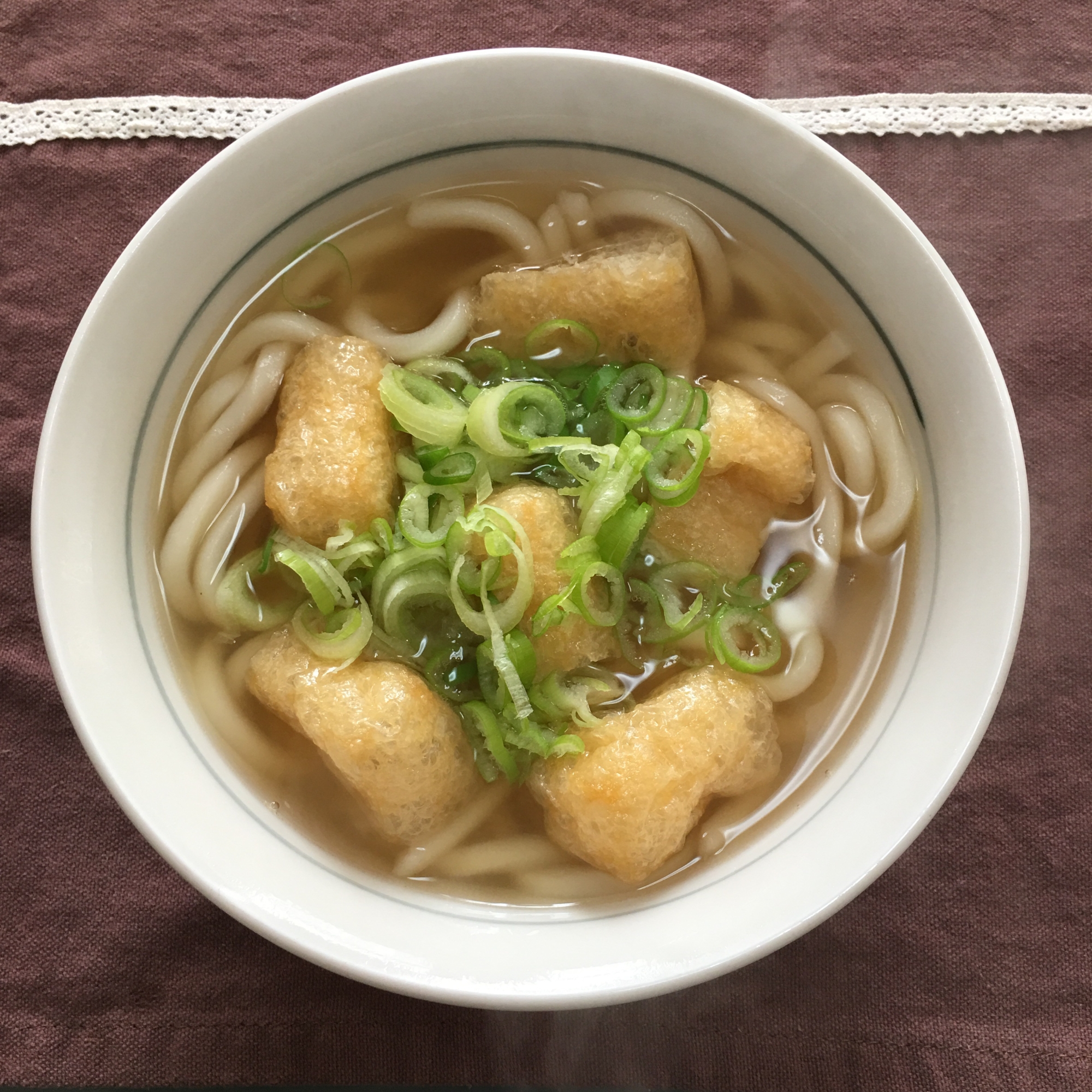 お熱の時に♪優しいお味のお揚げとネギのうどん♡