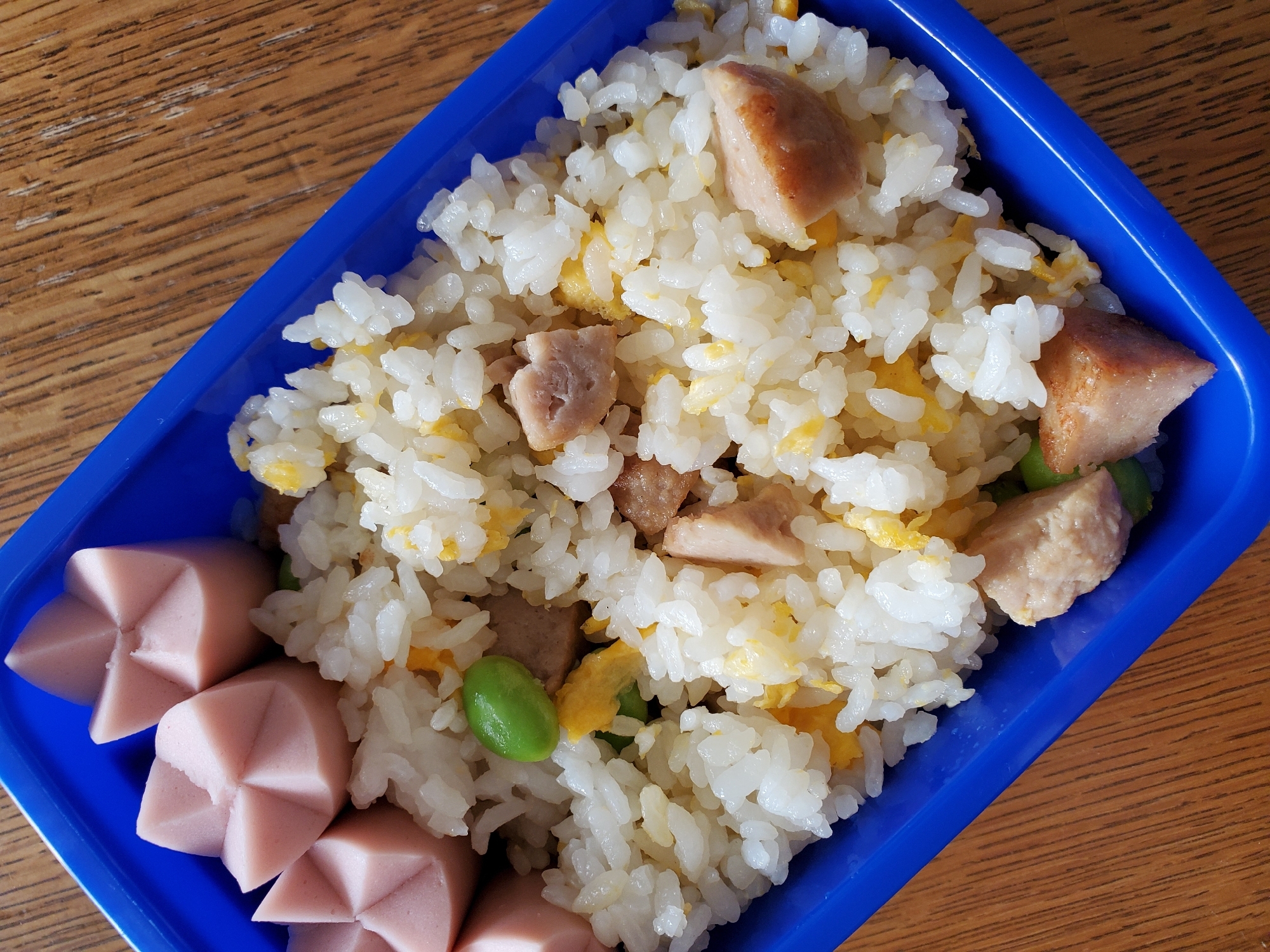 肉団子と枝豆のチャーハン