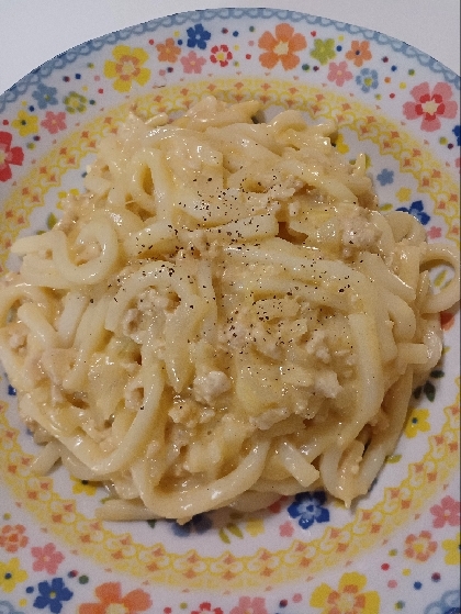 パスタより簡単！うどんdeカルボナーラ