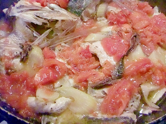 鯛とすずきのアラで アクアパッツァ を作ってみた レシピ 作り方 By Hiromu 楽天レシピ