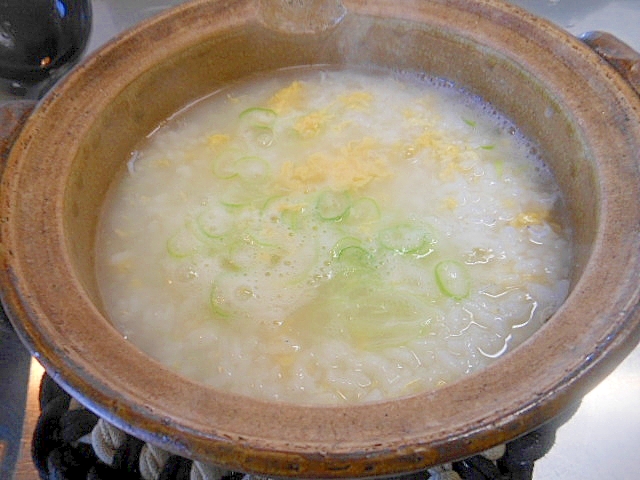 残りご飯で雑魚と卵の雑炊