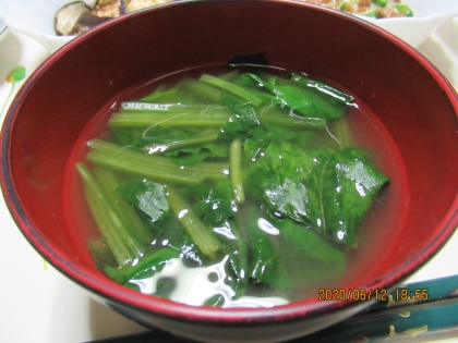 ほうれん草の味噌汁♪