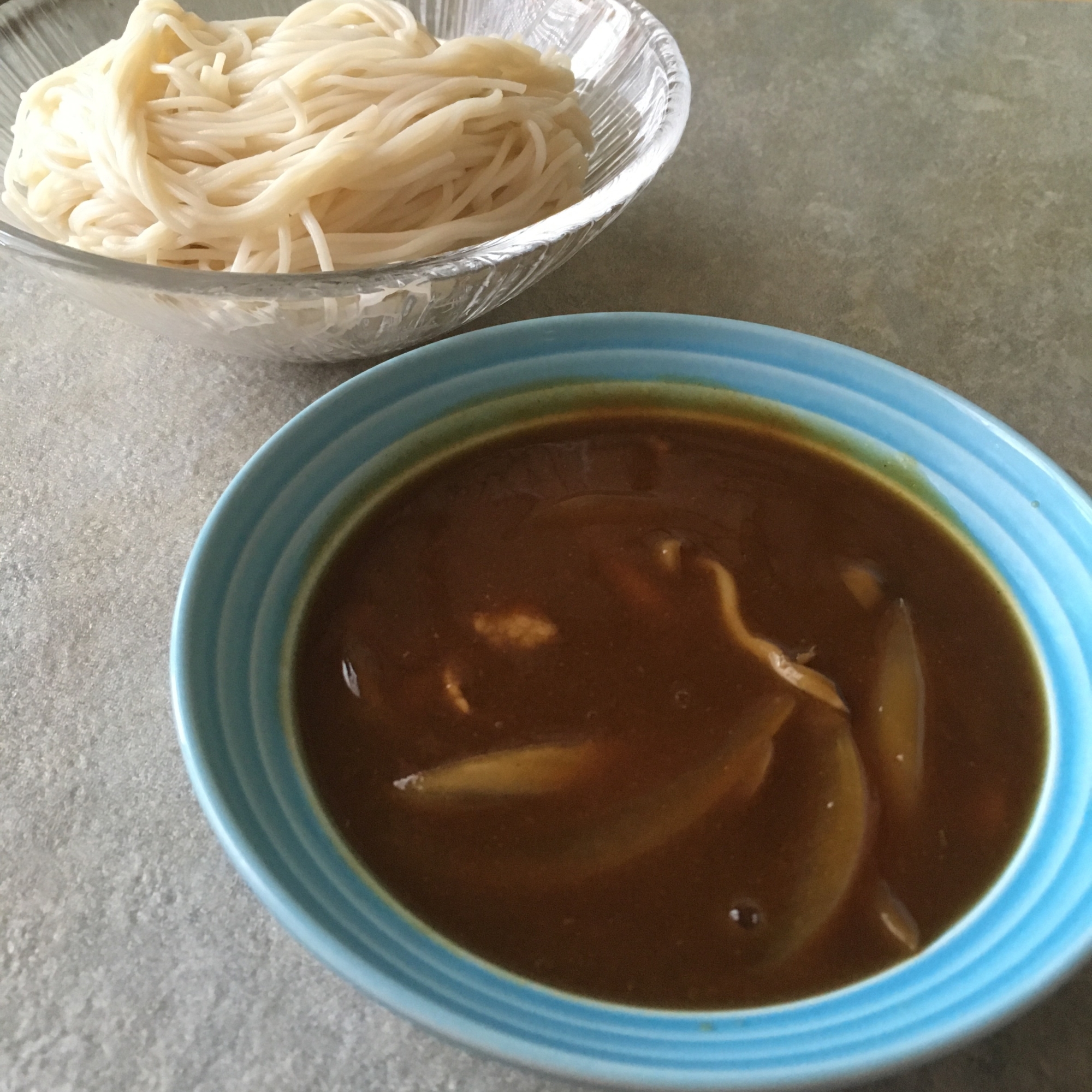 魚の煮付けの煮汁deカレーつけ汁そうめん♪