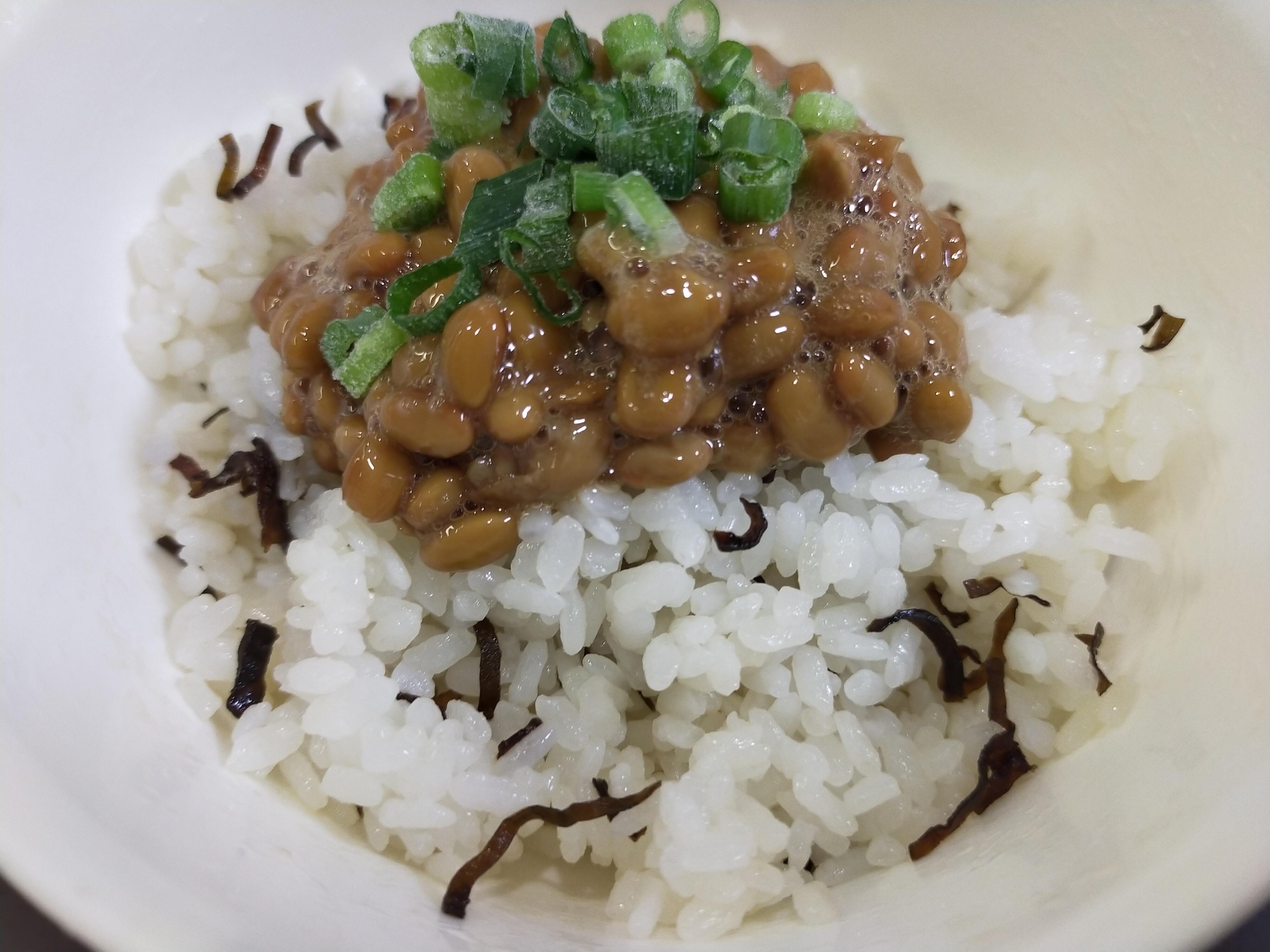 納豆☆塩昆布の混ぜご飯