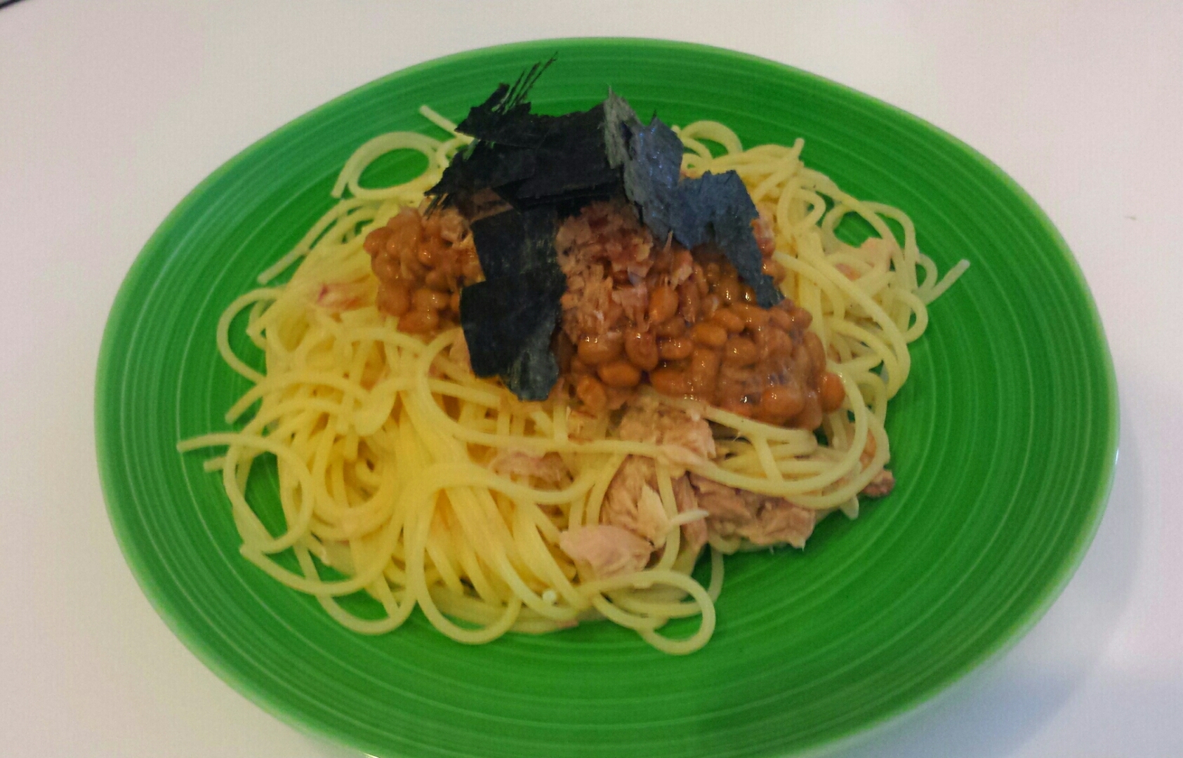 簡単！ひとりご飯にも☆納豆とツナのパスタ