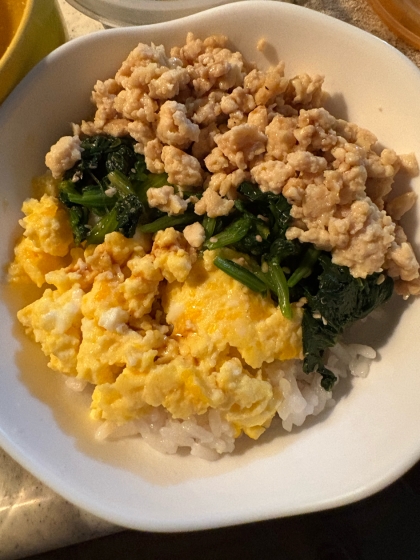 初心者でも簡単にできる　鶏そぼろ丼　弁当にも!!
