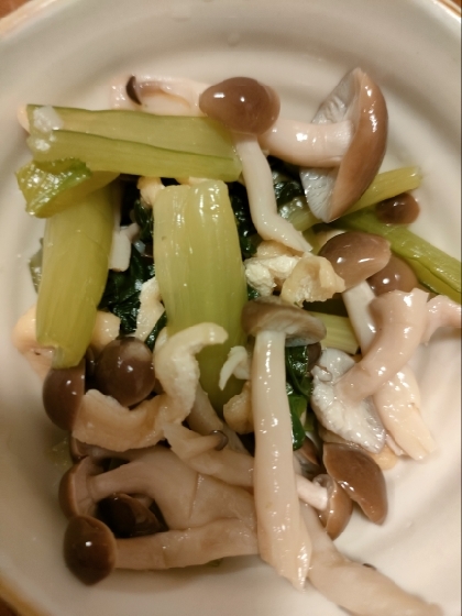 小松菜・しめじ・油揚げのさっと煮