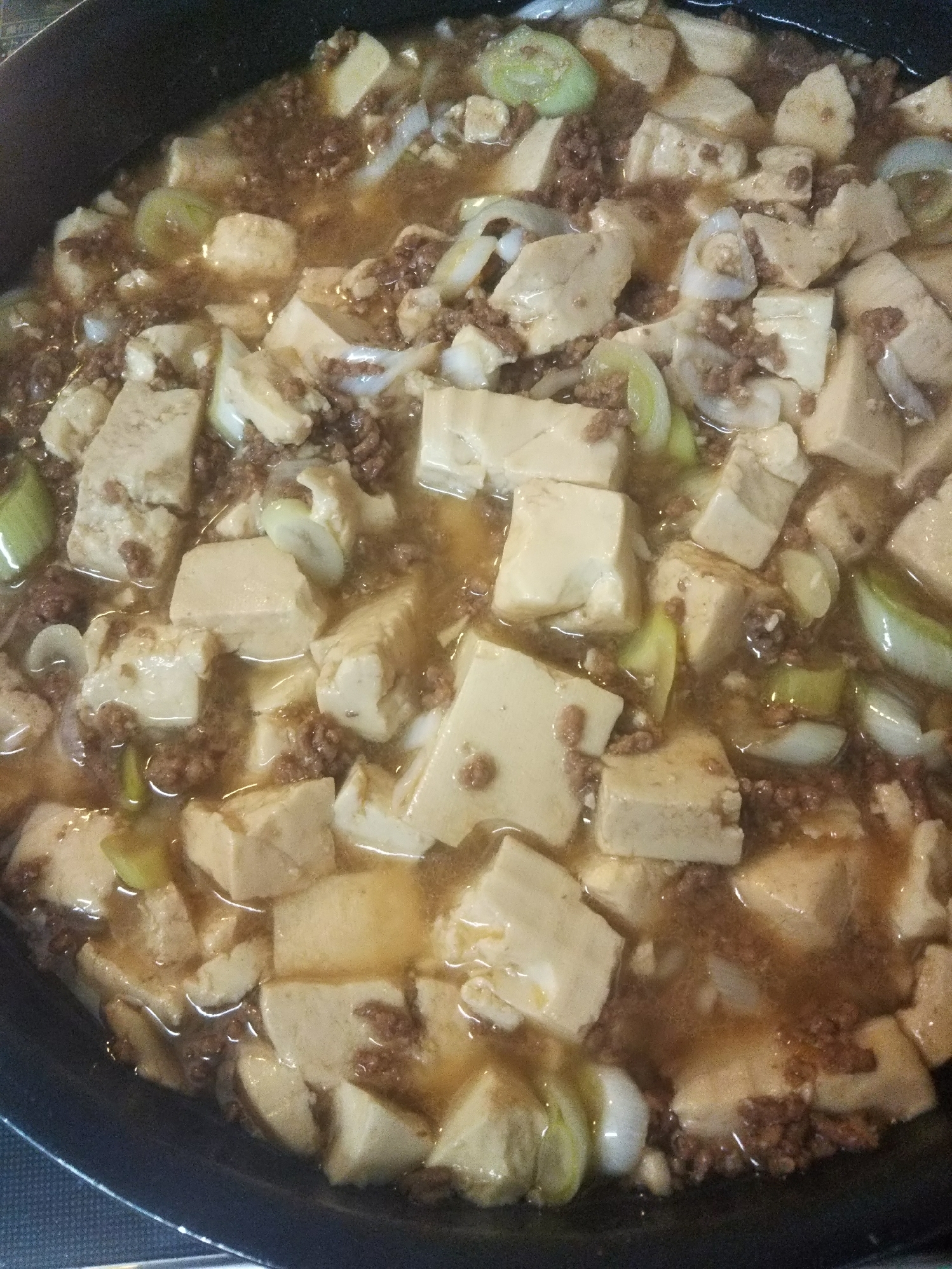 合挽き肉と豆腐のすき焼き風煮込み