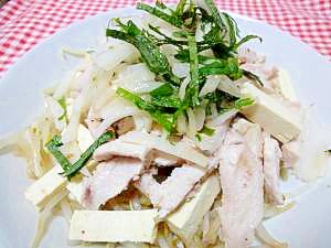 蒸し鶏レシピ 豆腐ともやしとチキンのサラダ レシピ 作り方 By まの９２５ 楽天レシピ
