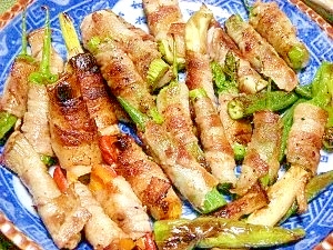 BBQにもオススメ☆豚トン巻き巻き野菜