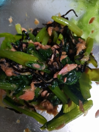 ツナと小松菜の塩昆布和え