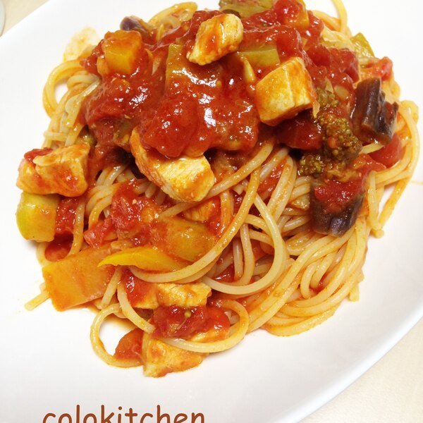 夏野菜たっぷりトマトソースパスタ レシピ 作り方 By Colokitchen 楽天レシピ 夏野菜たっぷりトマトソースパスタ レシピ 作り方 By Colokitchen 楽天レシピ