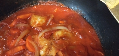 とり手羽元と夏野菜のトマトソース煮込み