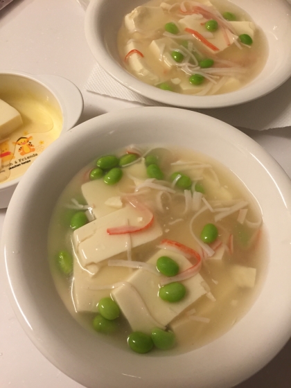 簡単副菜♪枝豆と豆腐のとろとろ煮