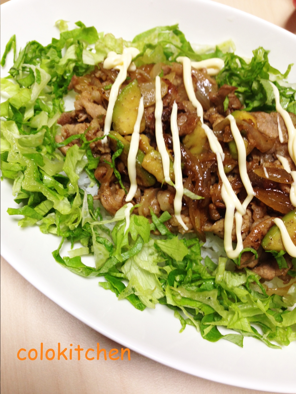 がっつりご飯!!豚とアボカド丼~焼肉ダレ~