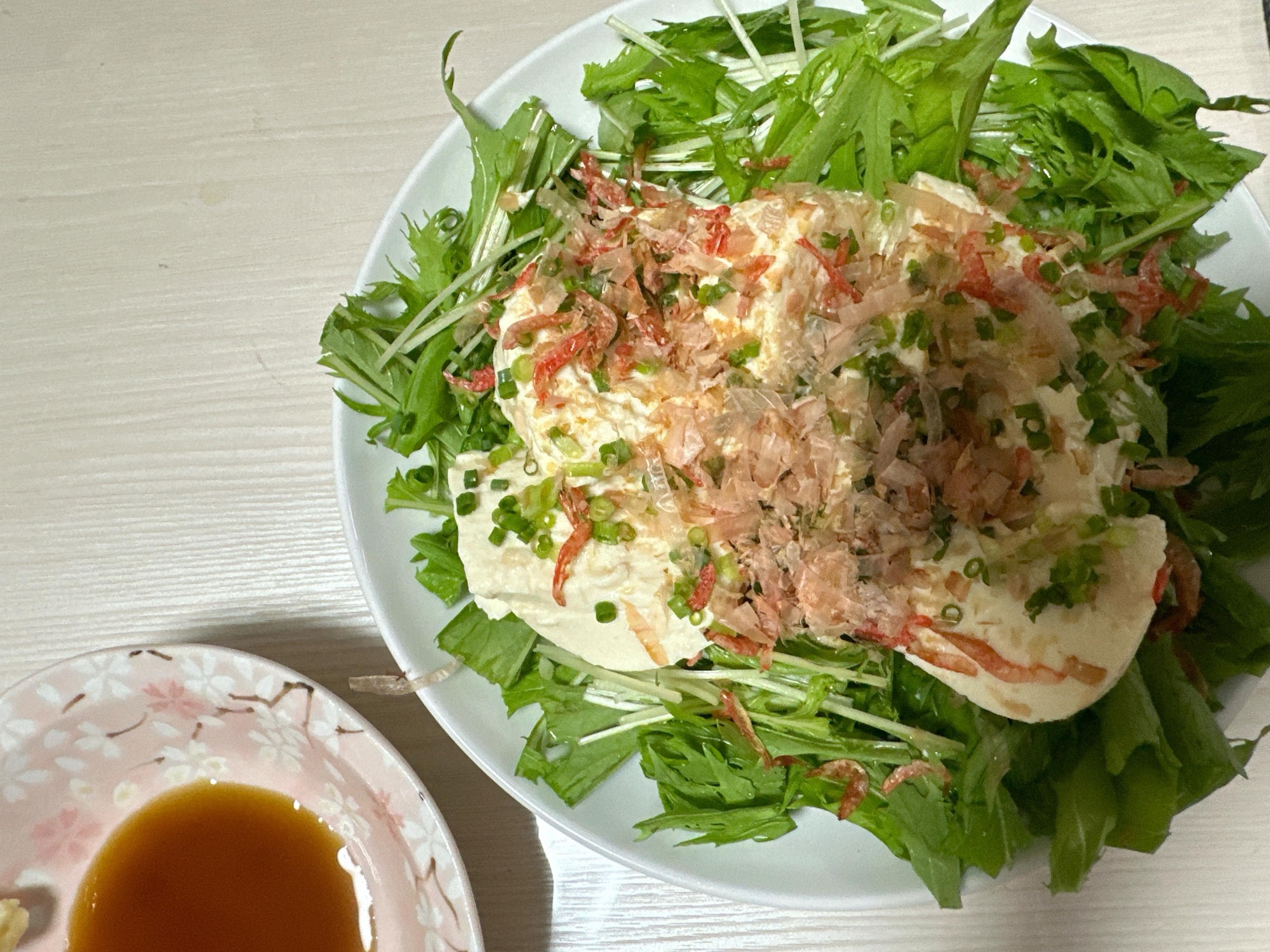 お豆腐と水菜のサラダ