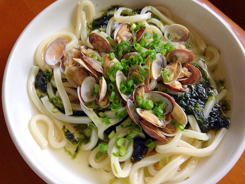 磯の香りたっぷり あさりとあおさのうどん レシピ 作り方 By Naokoji0912 楽天レシピ