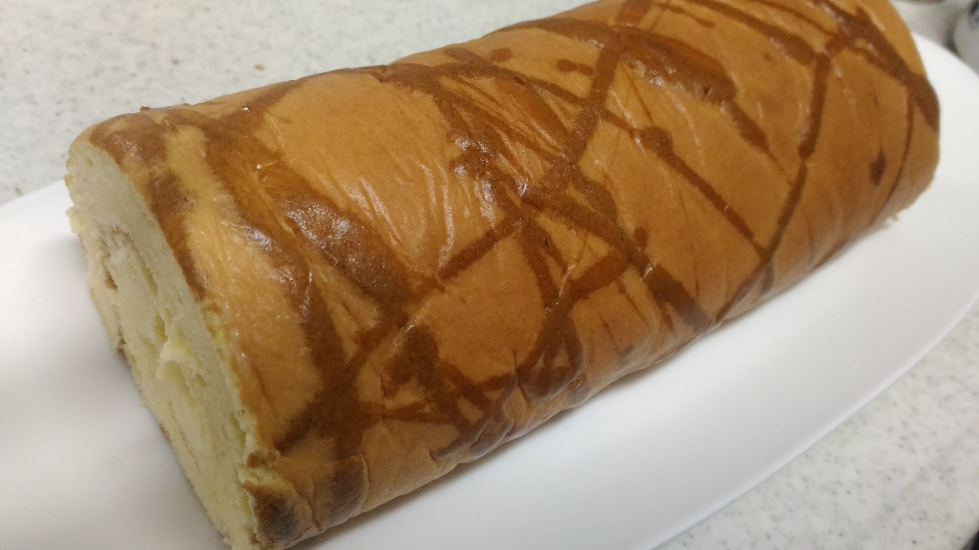 あるもので！コーヒー模様のロールケーキ生地