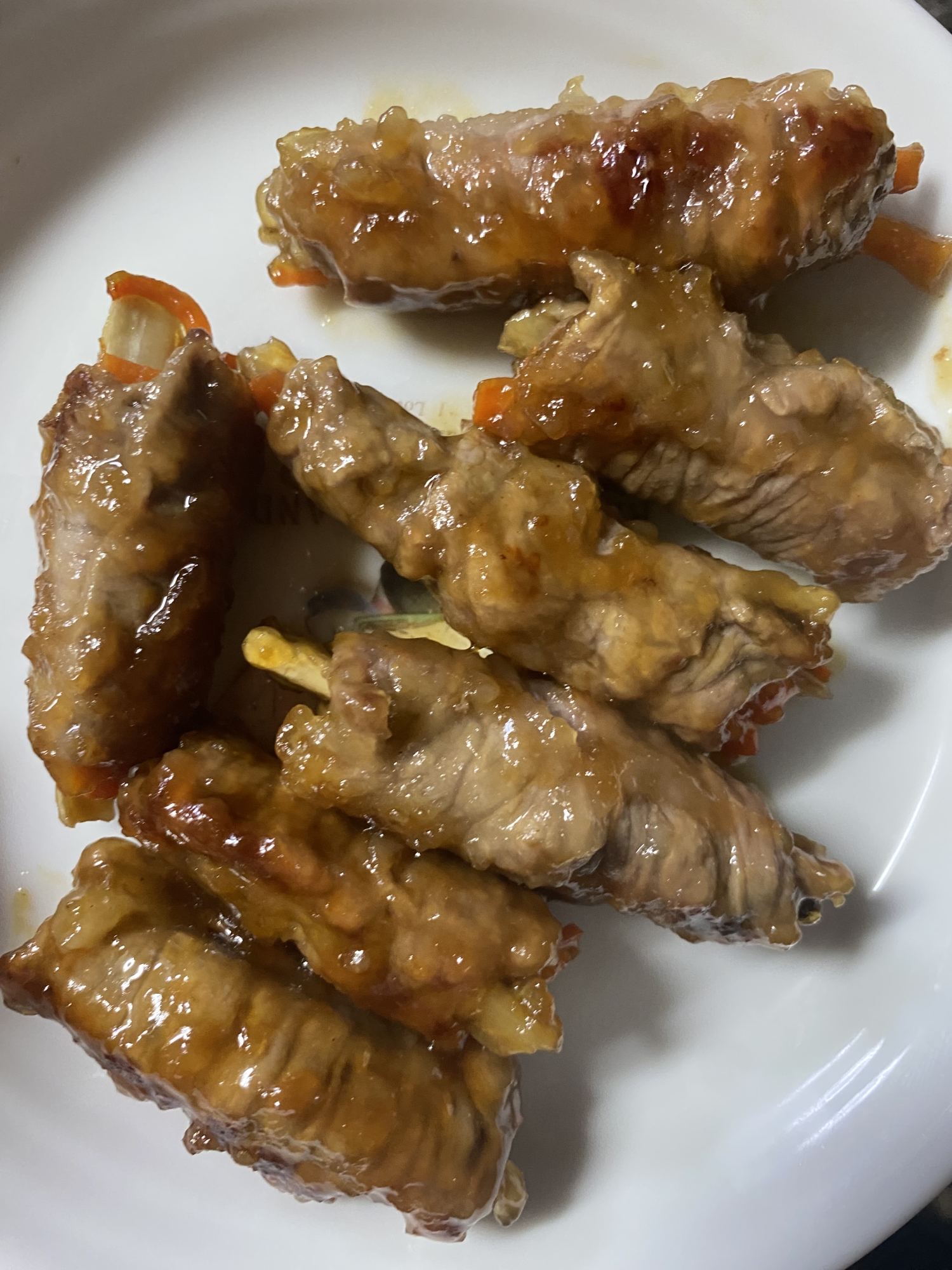 牛肉の牛蒡人参巻き