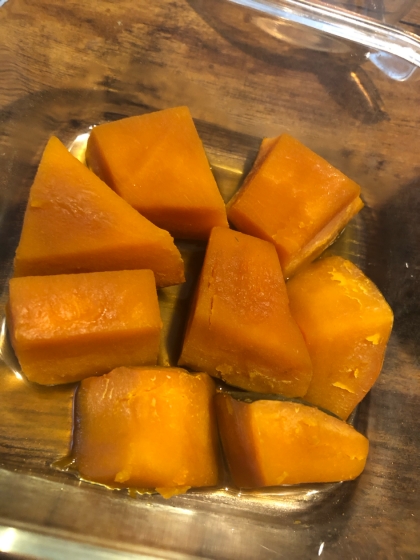 お弁当などに少量で作れる★レンジでかぼちゃの煮物