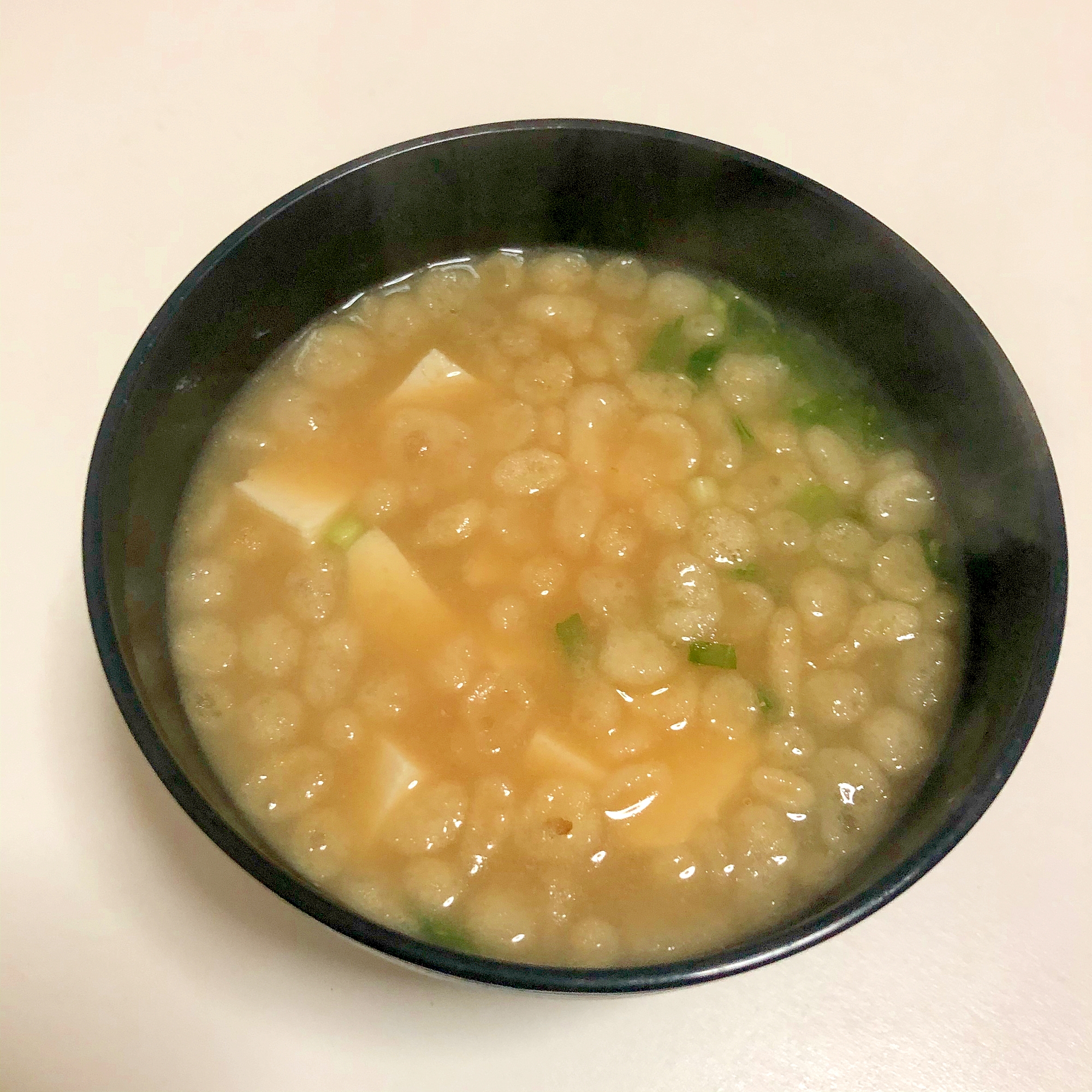 豆腐と天かすのお味噌汁♪