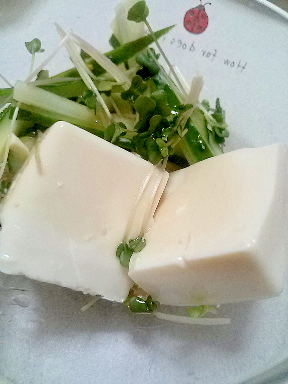 きゅうり☆ﾌﾞﾛｯｺﾘｰｽﾌﾟﾗｳﾄ☆豆腐サラダ