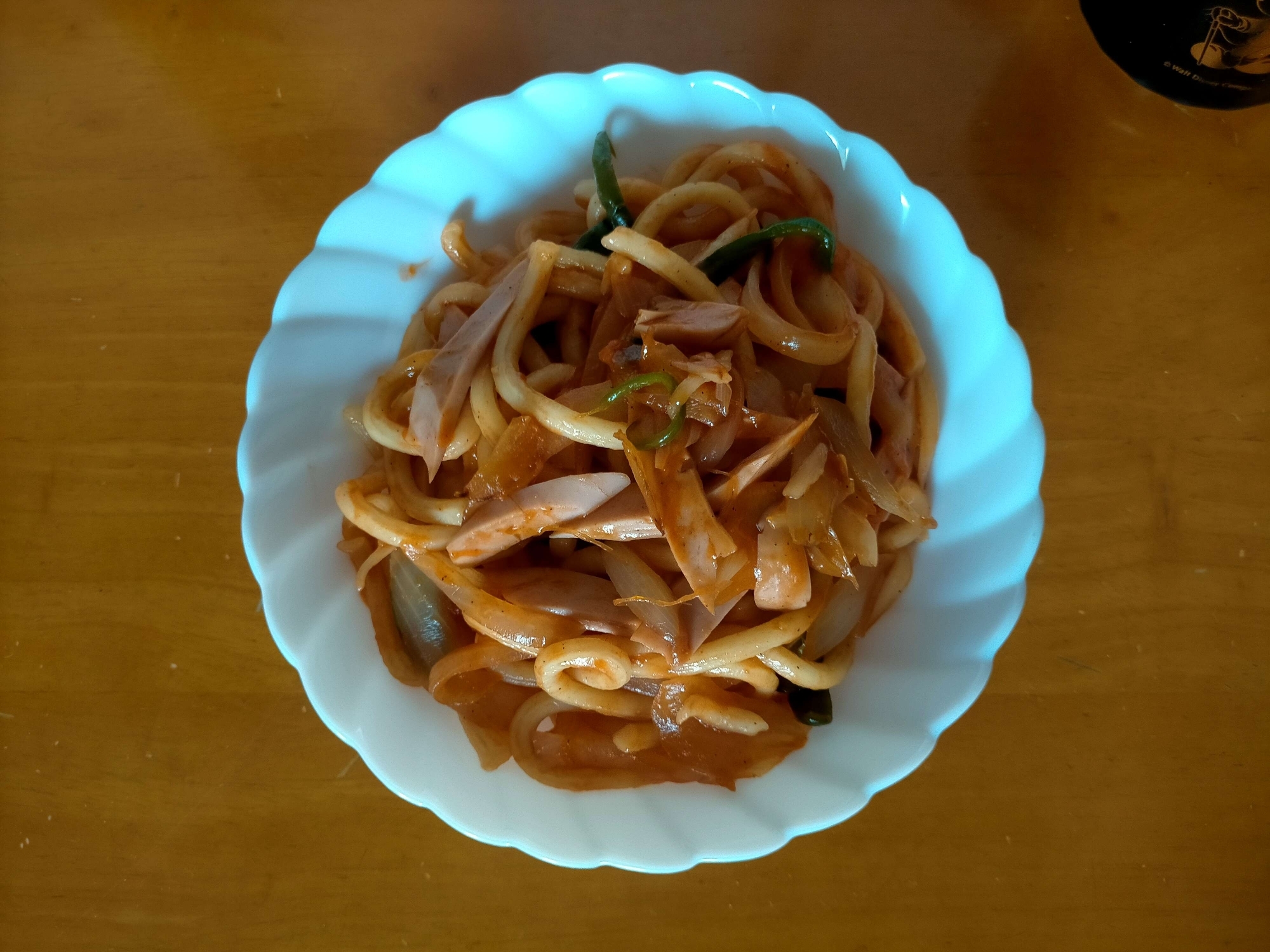 うどんでナポリタン風