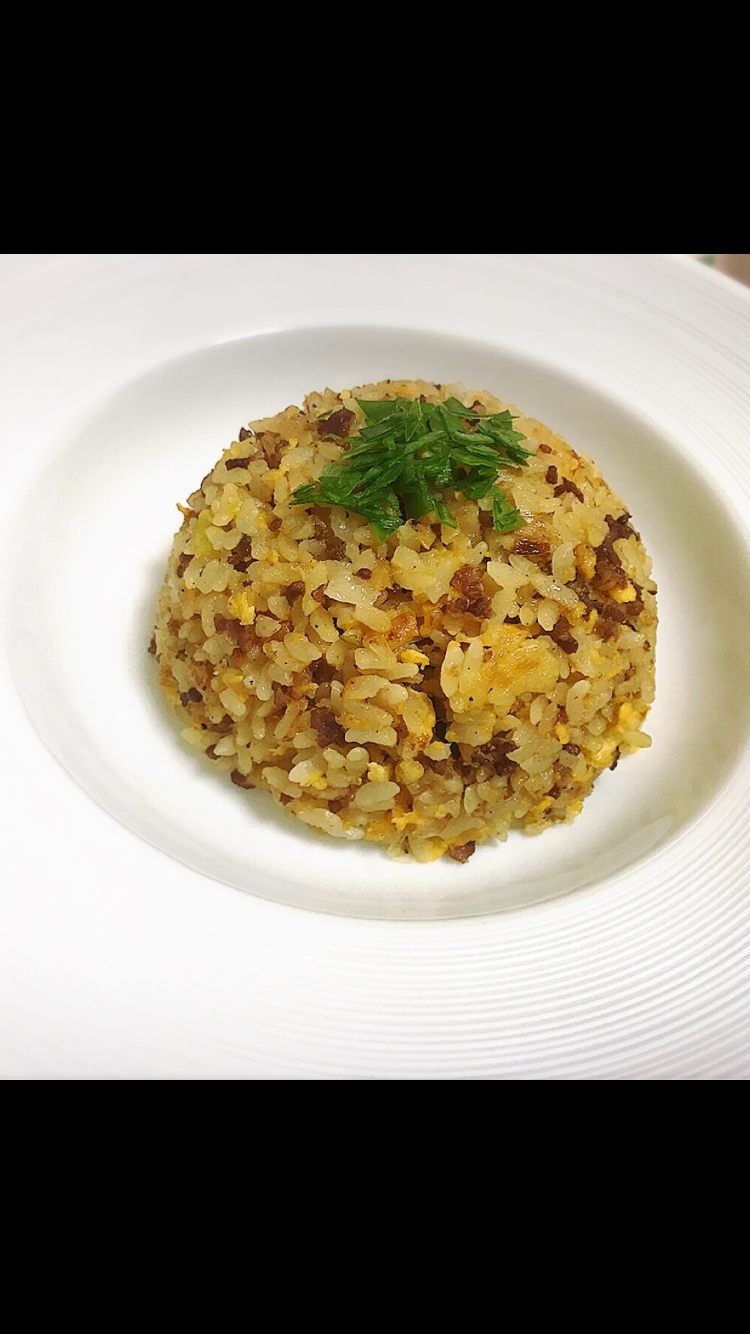 ねぎと牛挽肉のチャーハン