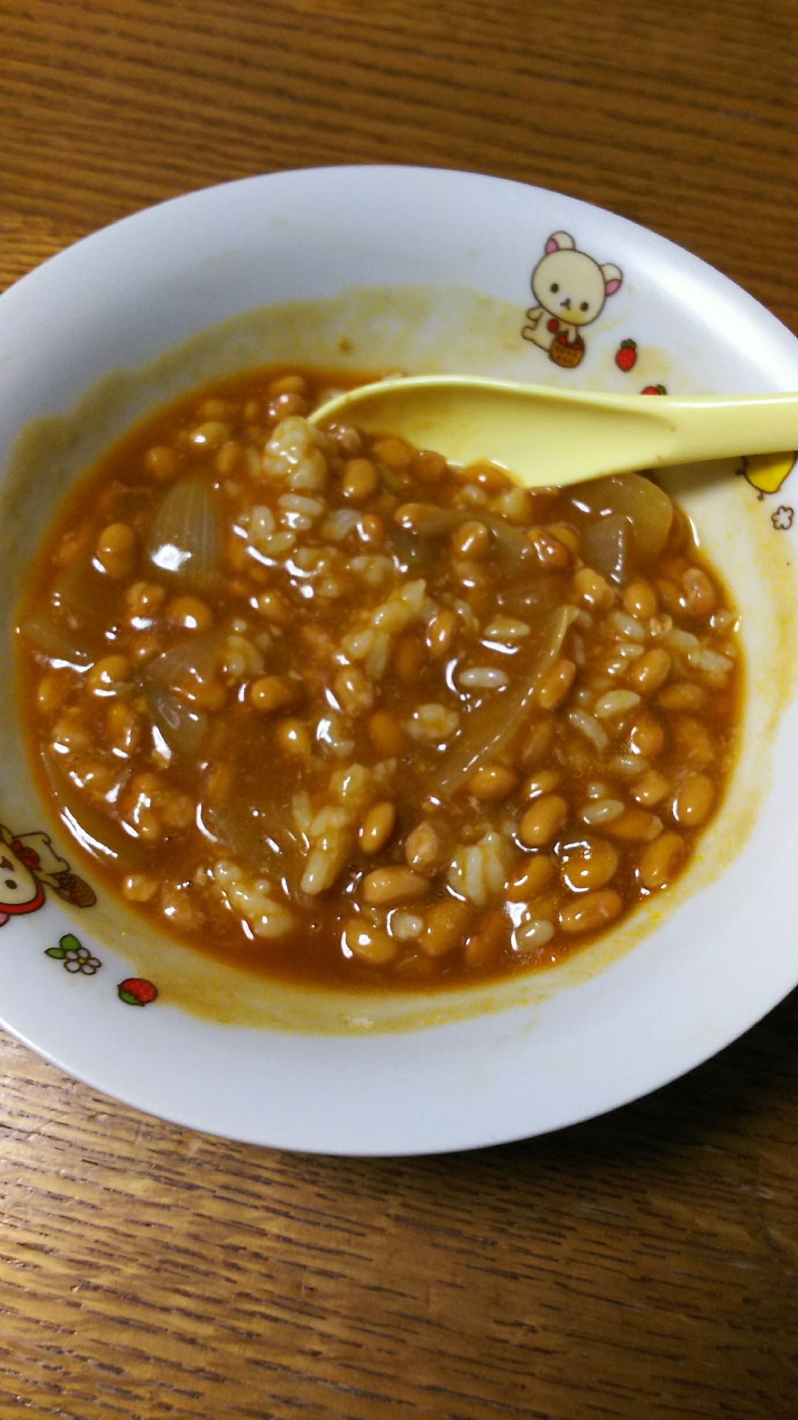 玉ねぎの納豆カレー