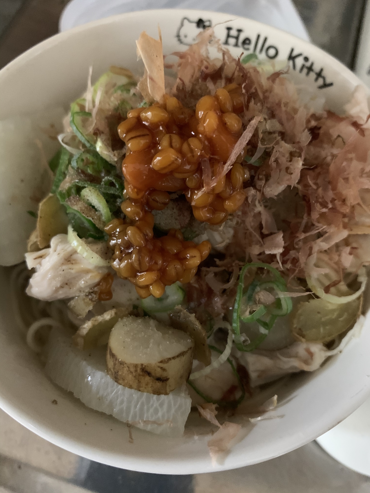 もろみで食べるささみと根菜の煮麺