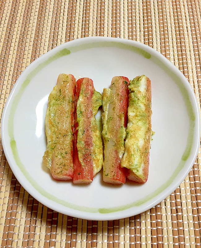 お弁当に！カニカマの磯辺風ピカタ♪