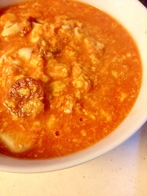 豆腐と卵のトマトスープ